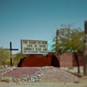 USA. California. Thursday, May 1, 2014. A sign outside a church in California.